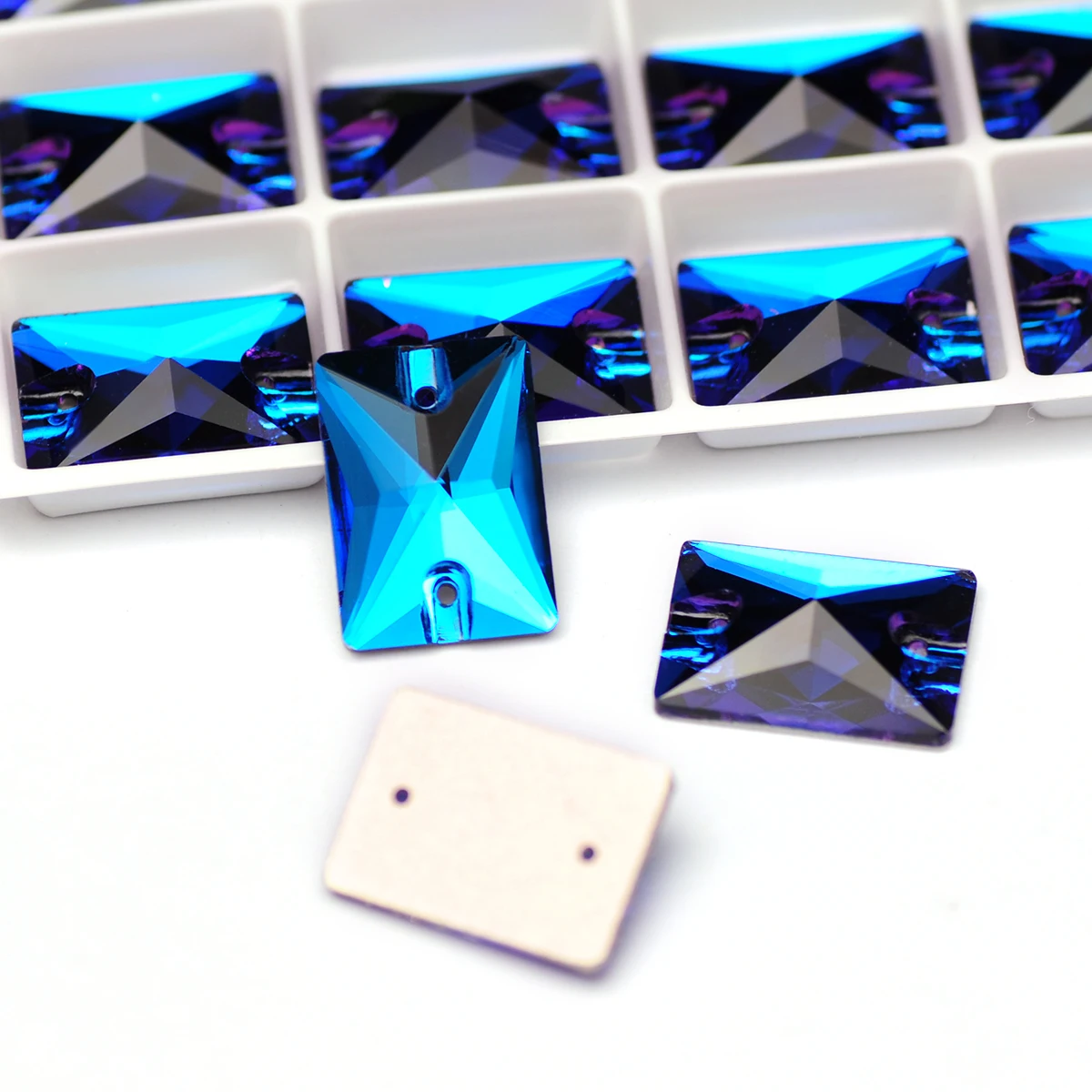 

Blue Zircon Rectangle Glass Flatback Crystal Ornament Sew On Rhinestones Crafts Sewing Accessories Garment/Dress Decorations
