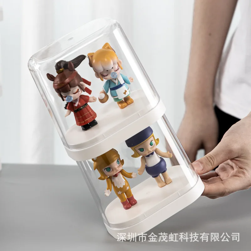 Toys Storage Box Anime Figure Showcase Dustproof Acrylic Single Display Cabinet Doll Rack blind Box Organizer Gifts for Child 5