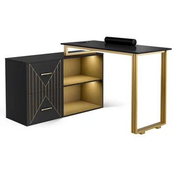 Tavolo da Arte in Legno Massello con Cassetti per Salone, Tavolo da Arte con Cassetto Portaoggetti, Tavolo da Arte di Lusso con Sedia