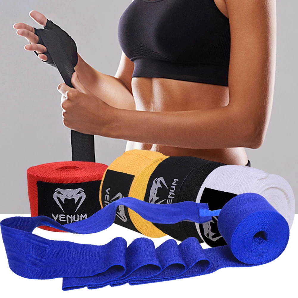 Boxing Bandage Cotton Elastic Bandage Sanda Muay Thai Karate Fist Fitness Hand Protector Wrist Wrap sports wristbands fitness elastic bandages 1.5M/3/5M