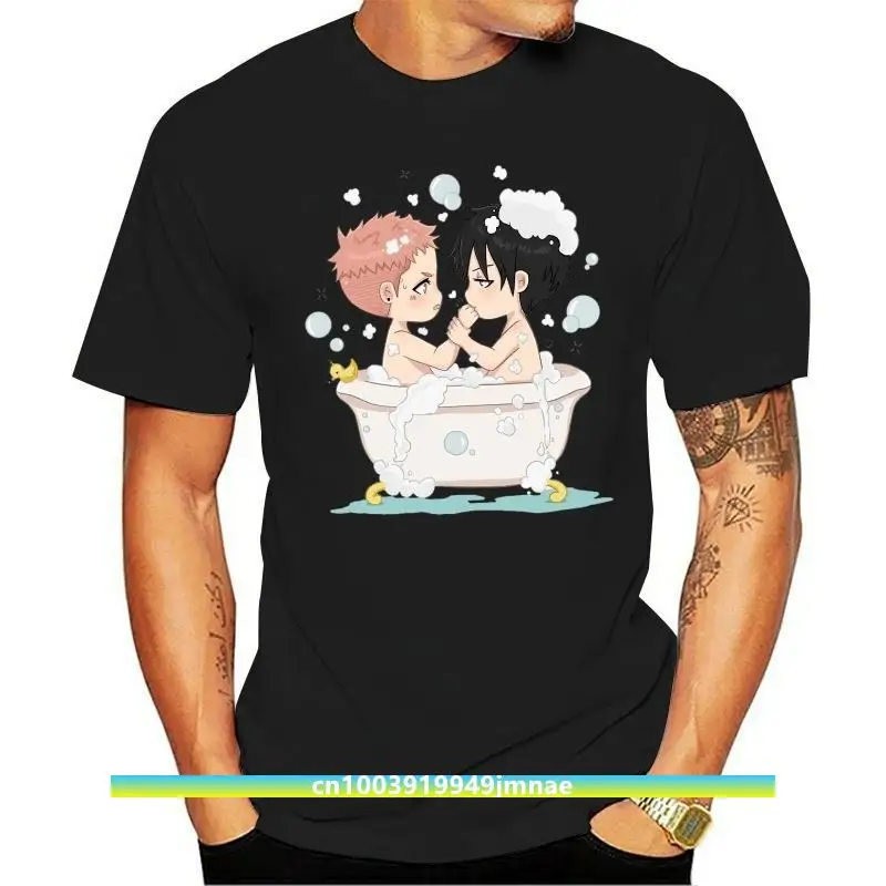 

19 Days Chibi Bathtub Funny Anime He Tian Jian Yi Black T-Shirt Old Xian S-3Xl Harajuku Funny Tee Shirt