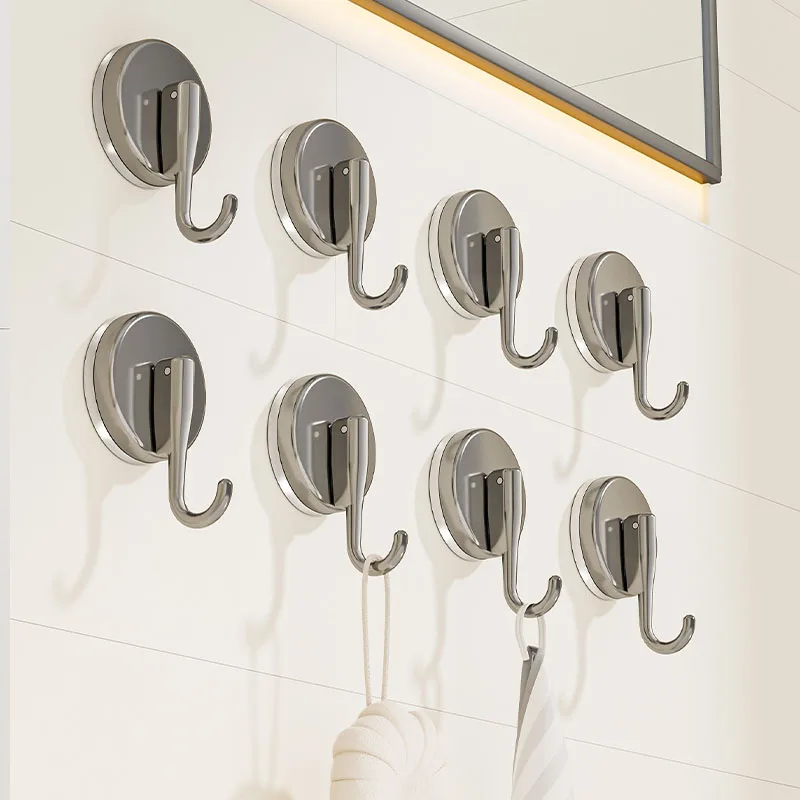 Removable Vacuum Suction Cup Hook Clothes Towel Rack Kitchen Bathroom Without Marks Hanger Hooks Wall Home Accessories