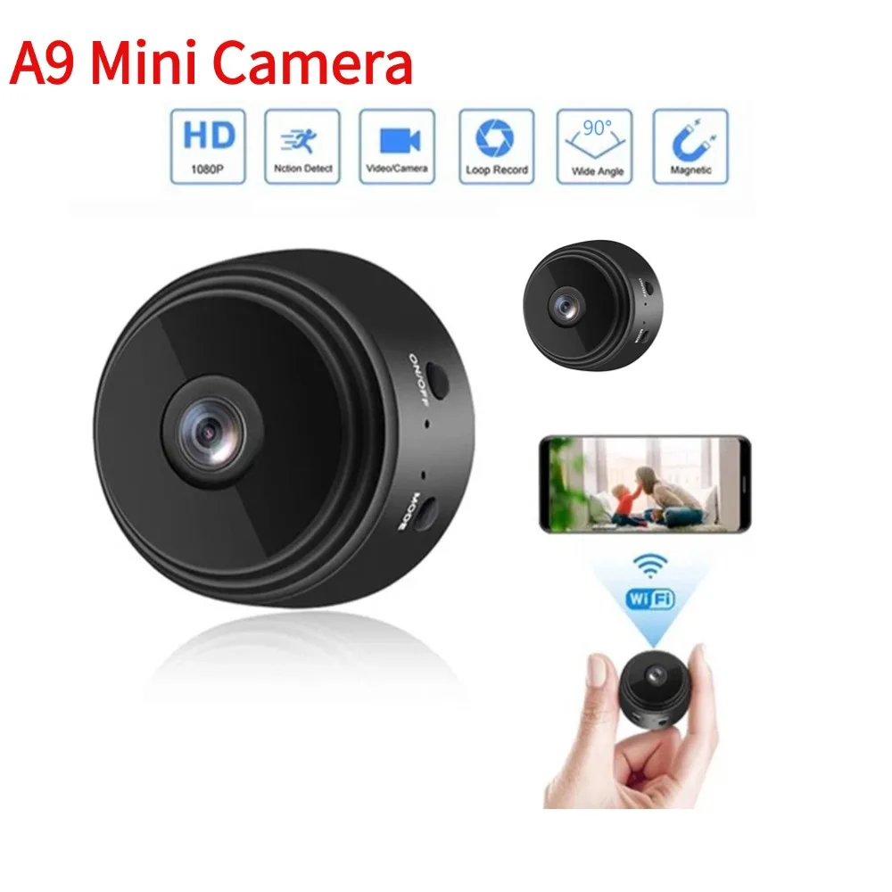 Mini C&acirc;mera A9 Original Sem fio 1080p Espi&atilde; Monitoramento Seguran&ccedil;a Vis&atilde;o Noturna WiFi Camera Monitor Mobile Remote Camera