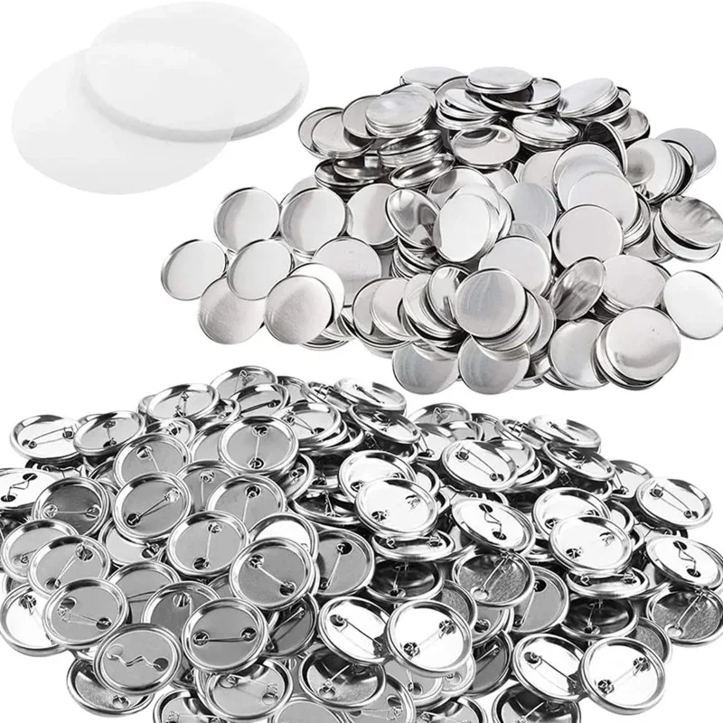 10Sets Metal Badge Pin Button Maker Parts 25-75MM DIY Blank Badge Button Parts for Art Crafts Making Iron-Base Badges Set