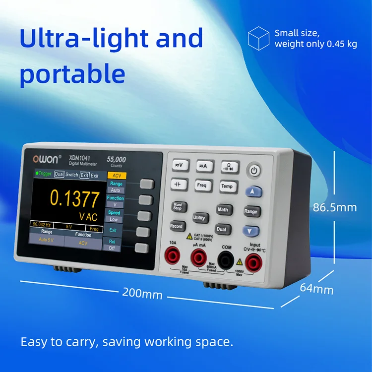 XDM1041/XDM1241 Desktop Digital Multimeter 55000 Counts USB Multimeter True RMS