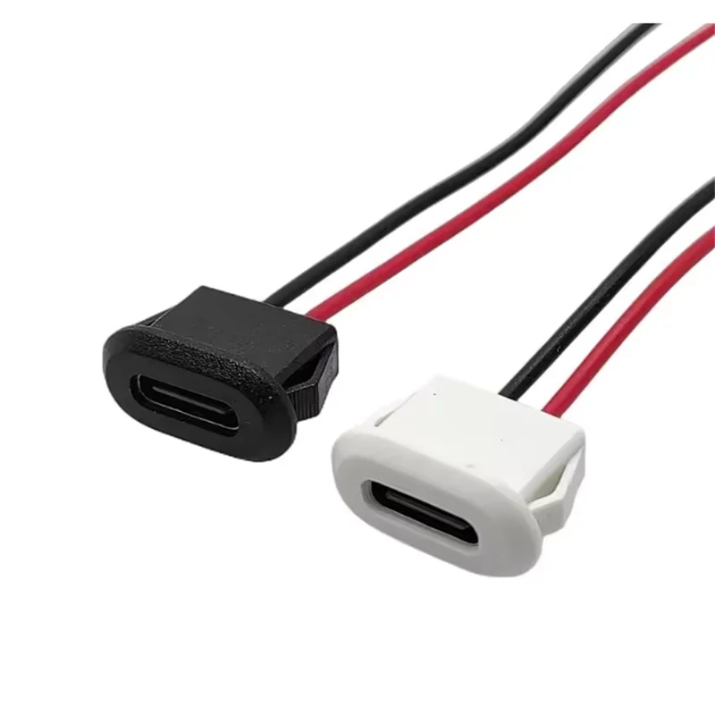 USB Type-C Female Socket Charging Interface with Welding Wire (1-10 Pack)
