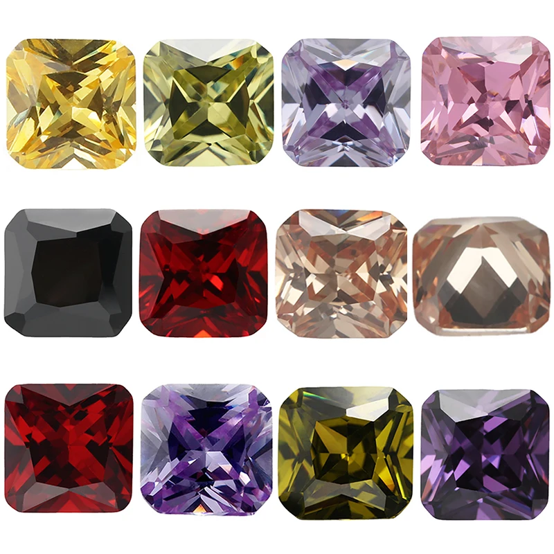 

Size 3x3~10x10mm Square Octangle Shape Color Zircon Loose Cubic Zirconia Stone 5A CZ Synthetic Gems For Jewelry