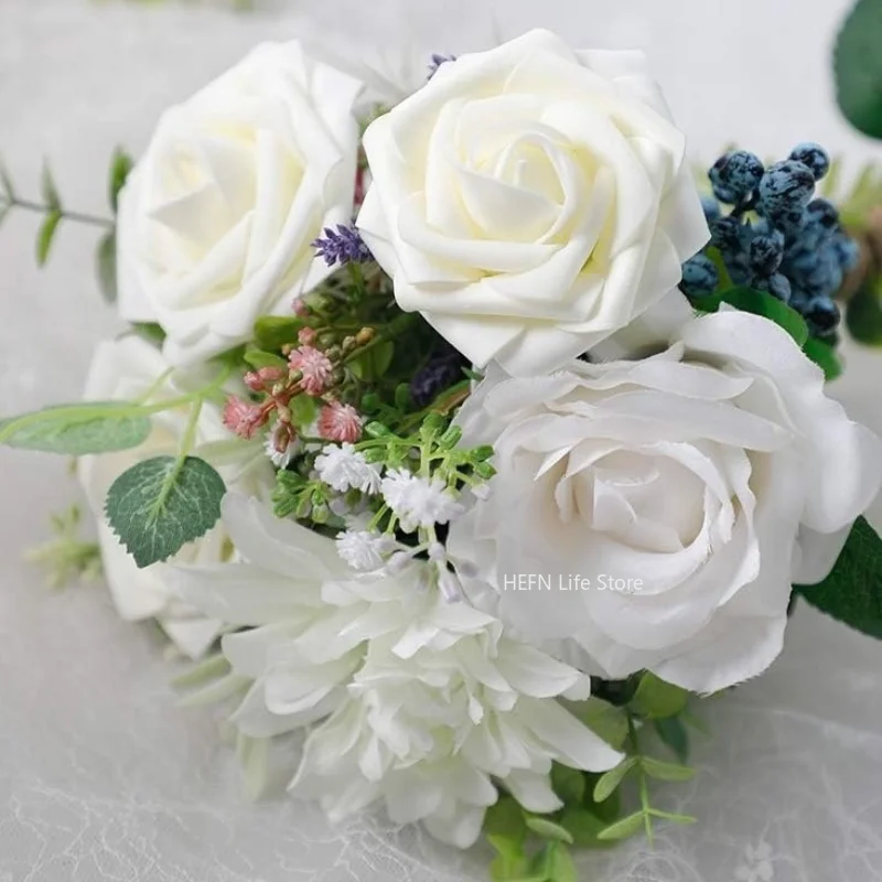 25pcs/pack Artificial Flowers Fake Roses Flowers For DIY Wedding Bouquets Centerpieces Arrangements Party Home Decorations
