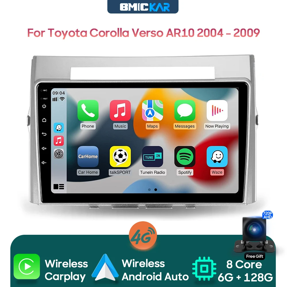 

Android Car Head Unit Multimedia Video Radio Player For Toyota Corolla Verso AR10 2004 - 2009 Navigation GPS Wireless Carplay