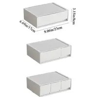 Plastic Stackable Storage Drawer White Large Capacity Desk Storage Box Drawer Type Space Saving Stationery Storage Organizer 6