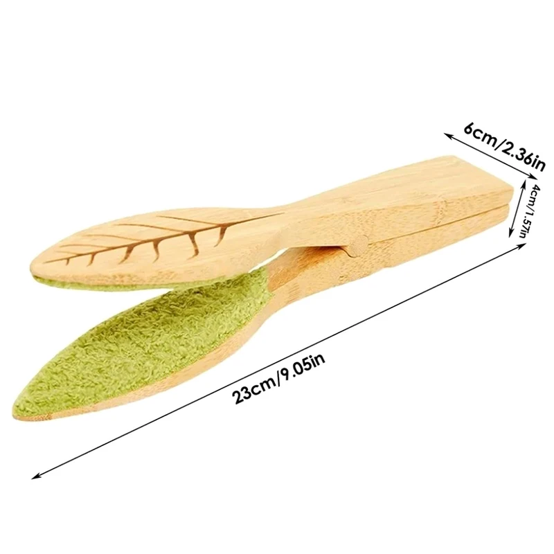 Leaf Cleaner Cleaning Brush Wooden Tongs 1PCS