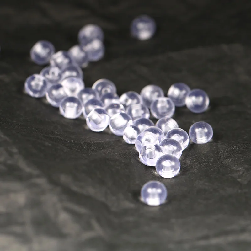 100PCS 도매 스크류 공 투명한 투명 아크릴 1.2x4mm 립 링 Labret 스터드 귀걸이 피어싱 쥬얼리에 대한 백업