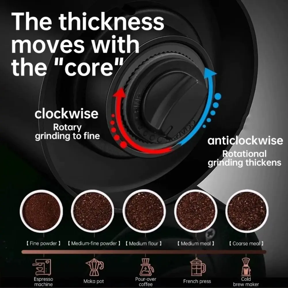 Adjustable Coarse Fine Manual Coffee Grinder Straight Handle Detachable Coffee Grinding Machine Clear Container