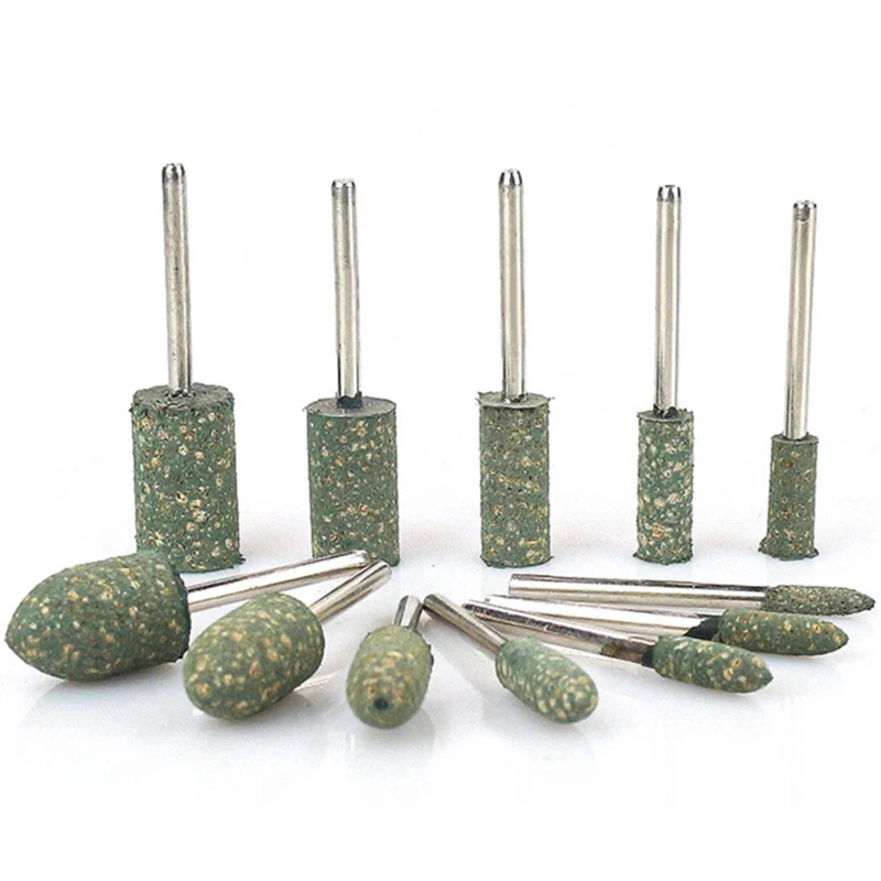 12PCS Rubber Mounted Point Grinding Head for Metal Mould Polishing Rotary Tools Accessary