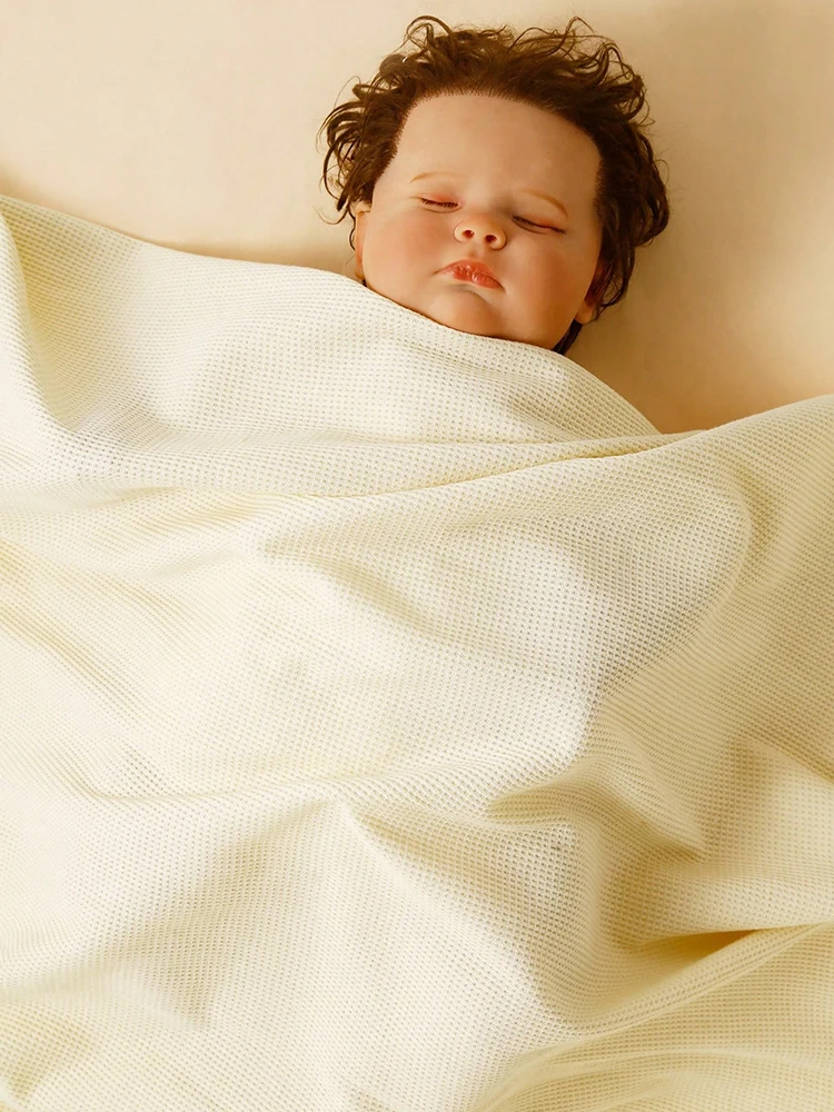 1 piece of baby girl newborn blanket wrapped in pure cotton, soft and cute solid color children's accessories