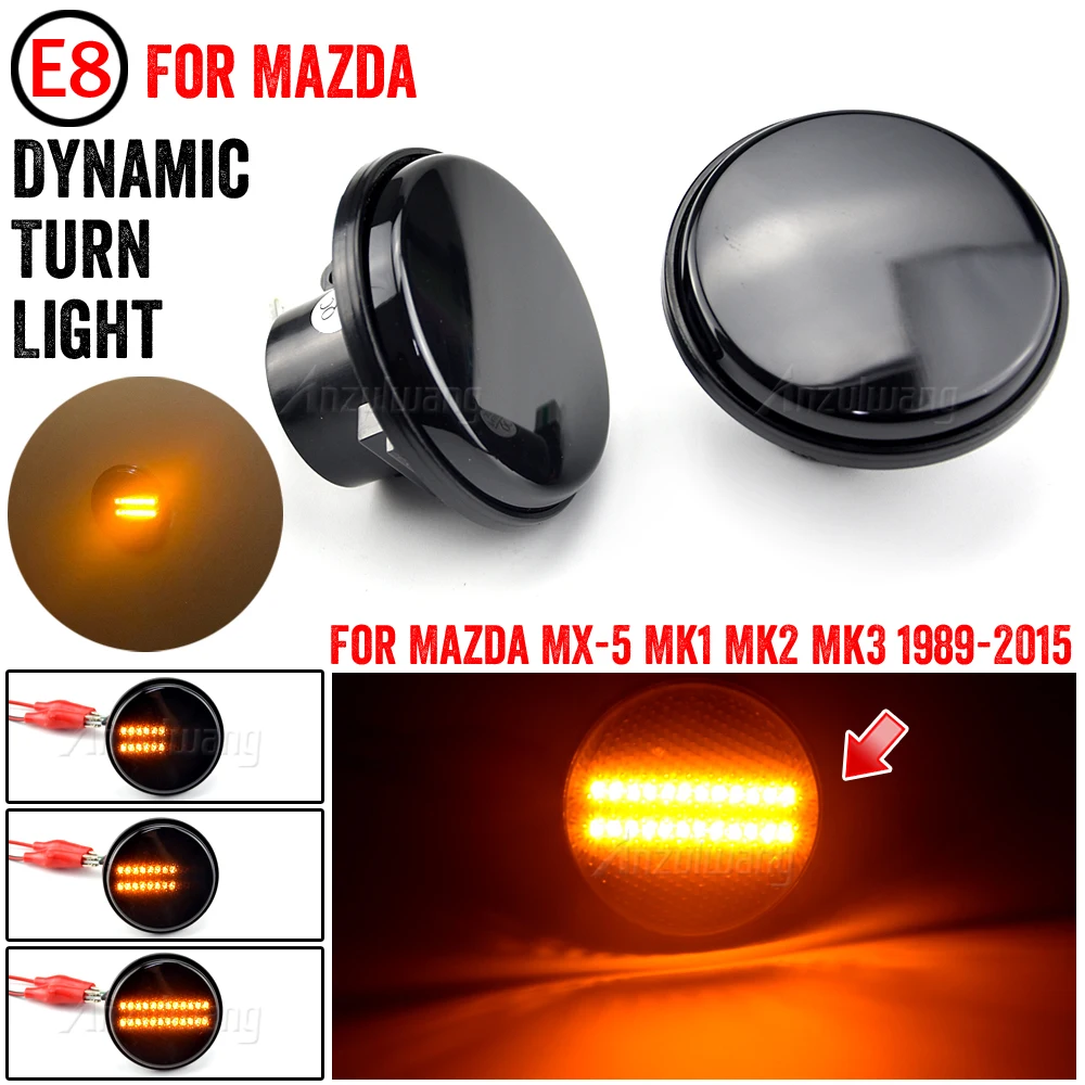 2Pcs Led Dynamic Blinker Indicatore Laterale Indicatore Di Direzione Accessori Per Mazda Mx5 Miata Mk1 Mk2 Mk3 1989-2015 Na Nb Nc