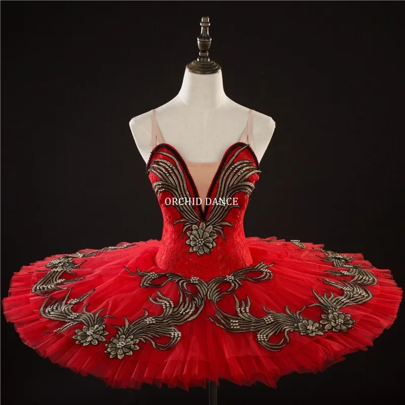 

Высокое качество, индивидуальный Размер, детская одежда для выступлений, красная профессиональная балетная пачка