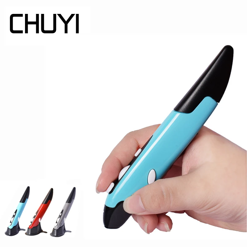 Chuyi Wireless Mouse Pen 2.4ghz Vertical Penshaped Stylus Mice Battery