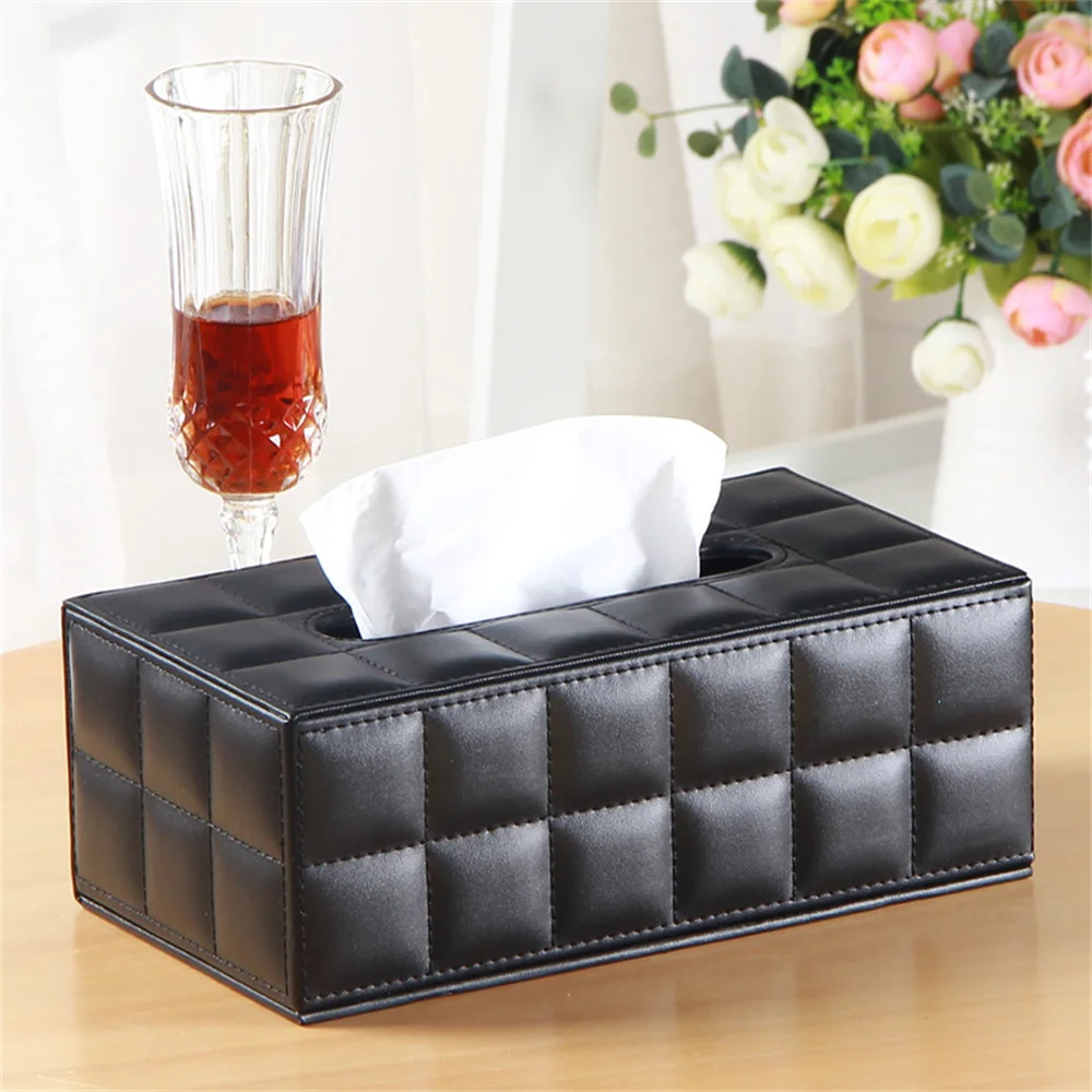 Leather Tissue Box High Quality Car Tissue Paper Dispenser Tissue Storage Container Anti-moisture Household Tissue Storage Box 3