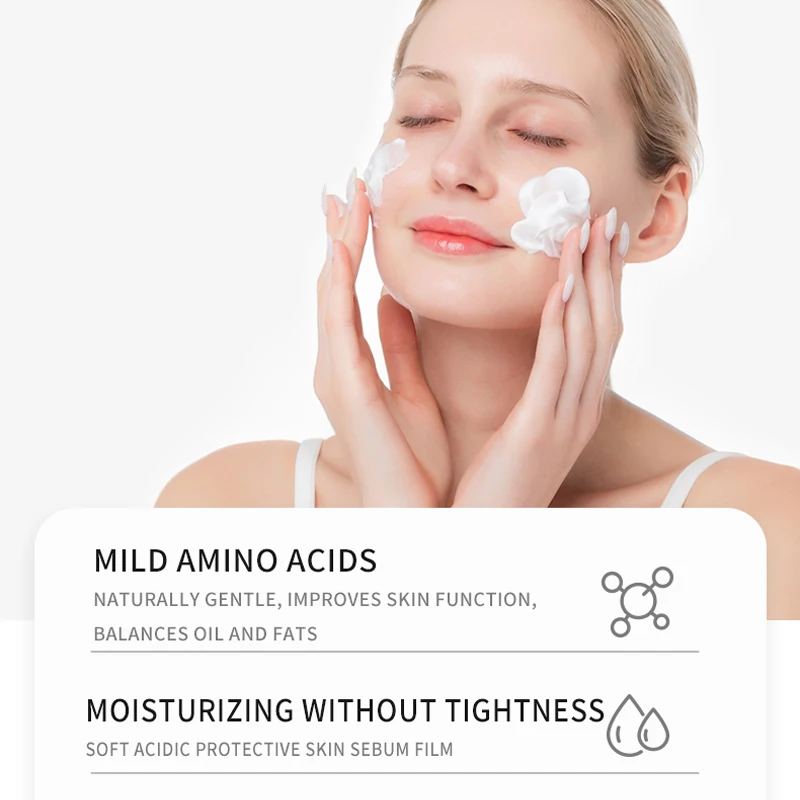 PTWOP Low PH 150ml Facial Cleanser Gentle Oil Control Moisturizing Face Wash Whitening Facial Foam Exfoliating Deep Remove 3