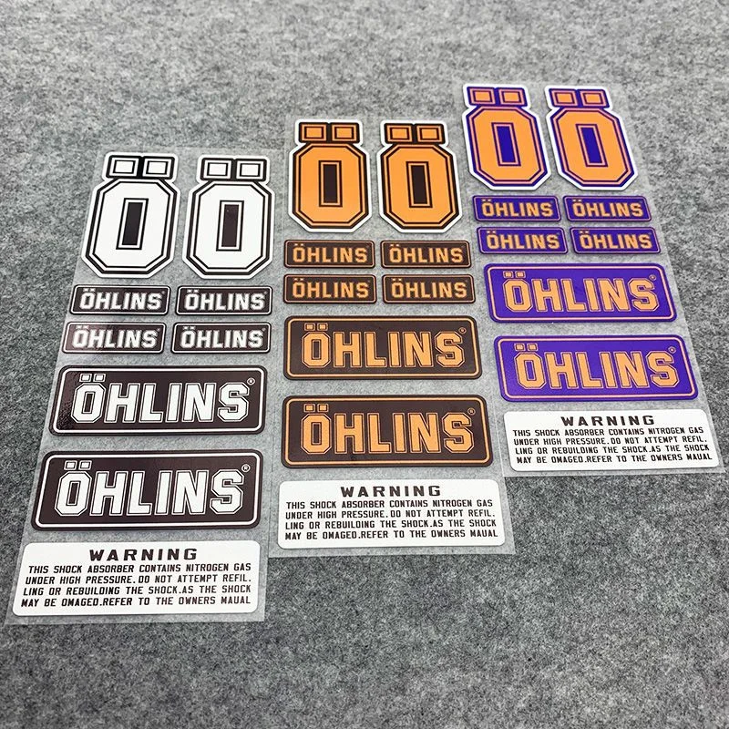 

Motorcycle OHLINS Shock Absorber Reflective Sticker OHLINS Teacher Shock Sticker set Sponsor Decal motorcycle accessories