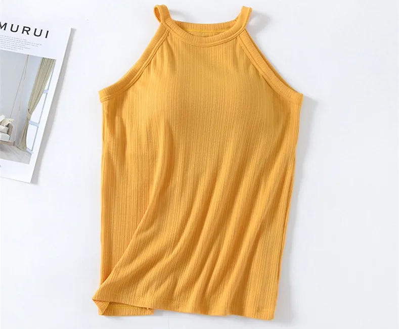 Sexy Brustpolster Strapshemd Damen Schlafoberteil Unterwäsche Pyjamas Tops Einteilige Nachtwäsche T-Shirts Modal Bottoming Weste – Detail 4