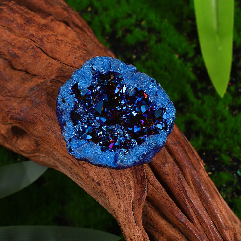 Nature Agate Geode Stone Irregular Colourful Electroplating Druzy Cluster Rocks Mineral Specimen Home Decor 5