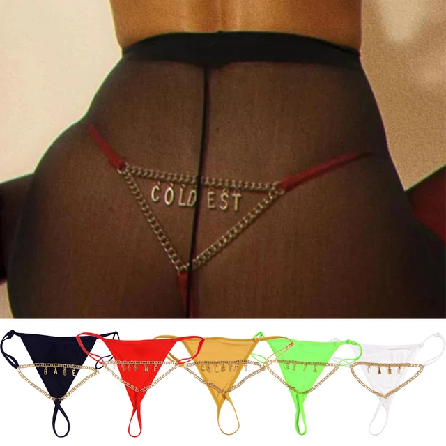 Calcinha feminina com logotipo de letra personalizada de cintura baixa  listrada tangas invisíveis biquíni tanga personalizada roupa íntima  feminina, Preto, 3G