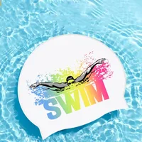 Lightweight Bathing Caps Letter Elastic Silicone Letter Swim Cap Elastic Diving Hat Silicone Swimming Hat Swimming Caps 1