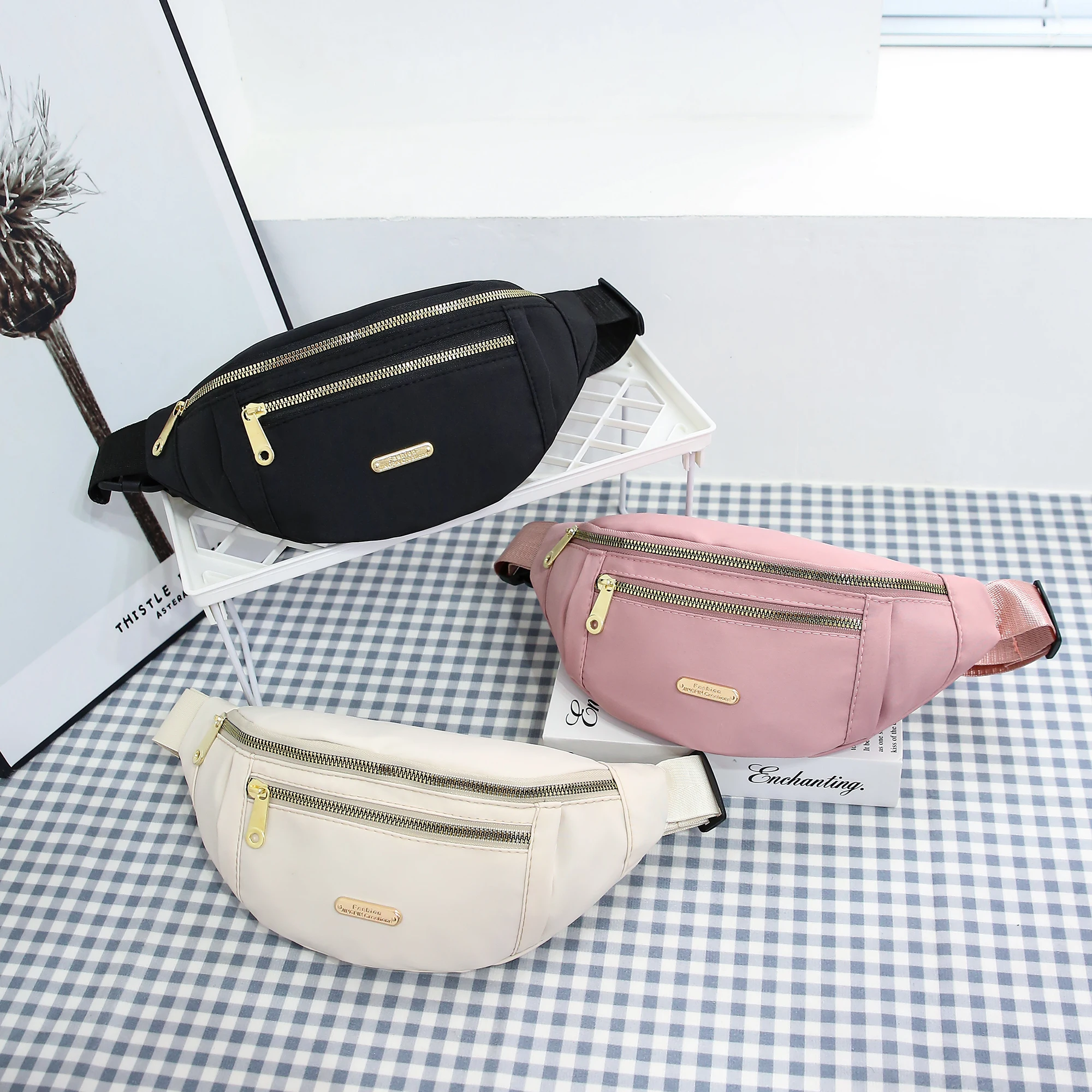 Belt Bag 3/2/1pcs Fanny Pack Crossbody Bags For Women with 3 Pockets