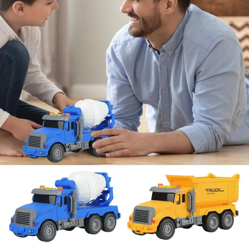 Cement Mixer Toy Truck Engineering Mixer Truck Simulation Children's Toy Set Inertia Transporter Concrete Cement Truck Light Toy