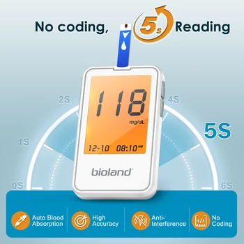 bioland Blood Glucose Meter G-425-2 test strips replacement Glucometer Diabetes Medical Lancets digital glucometer complete suit 2