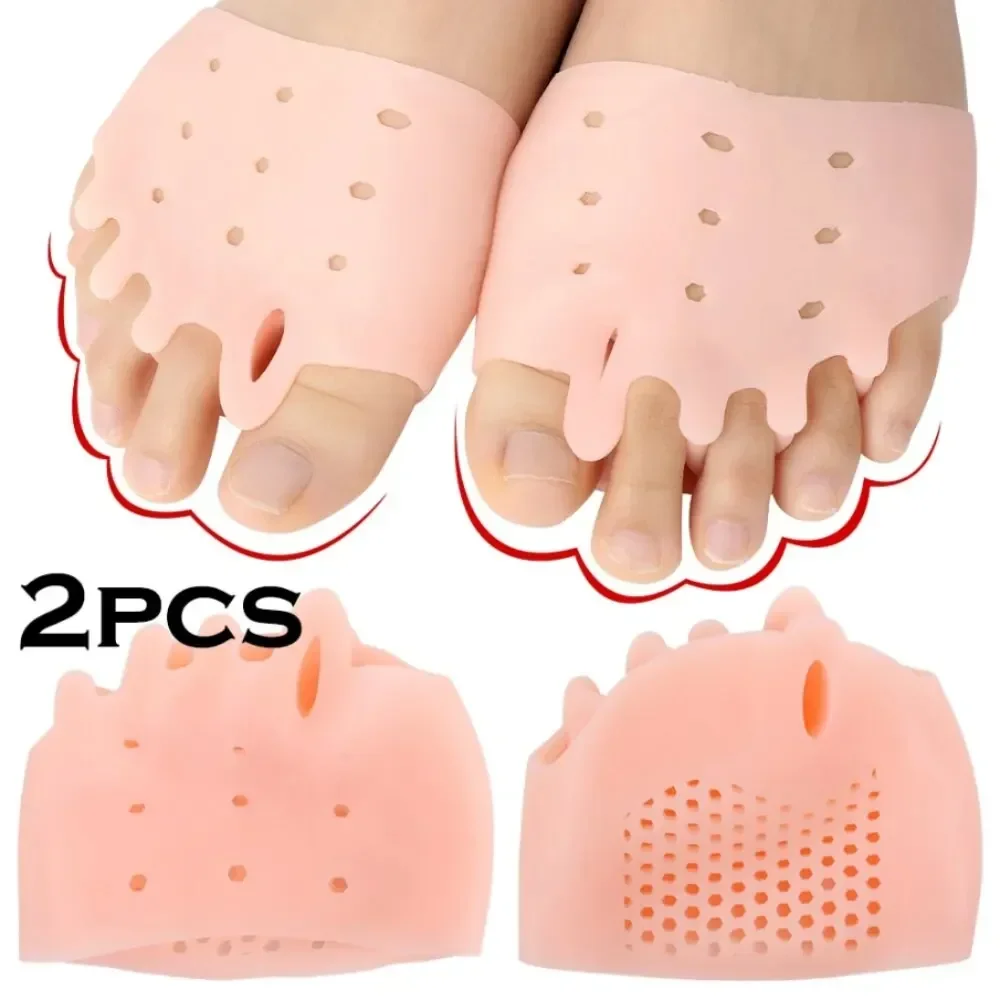 Finger Toe Valgus Corrector Gel Pads Silicone Forefoot Pads Gel Insoles Toe Separator Cushion Pad Pain Relief Insoles 2pcs