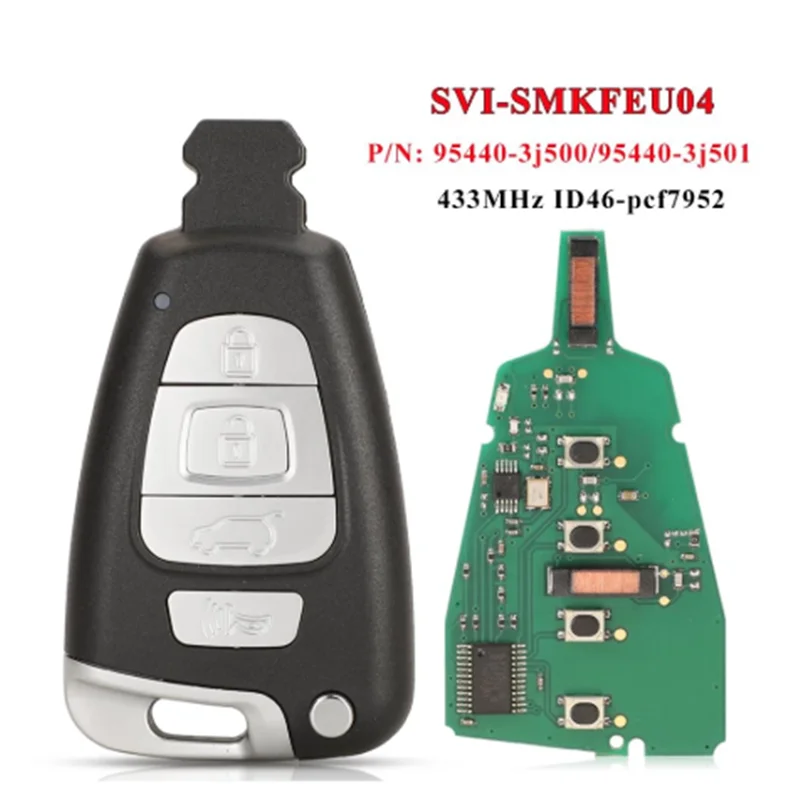 

SY5 SVI-SMKFNA04 95440-3J500 / 95440-3J501 433MHz PCF7952A Chip Smart Remote Key Fob For Hyundai Veracruz 2007-2012