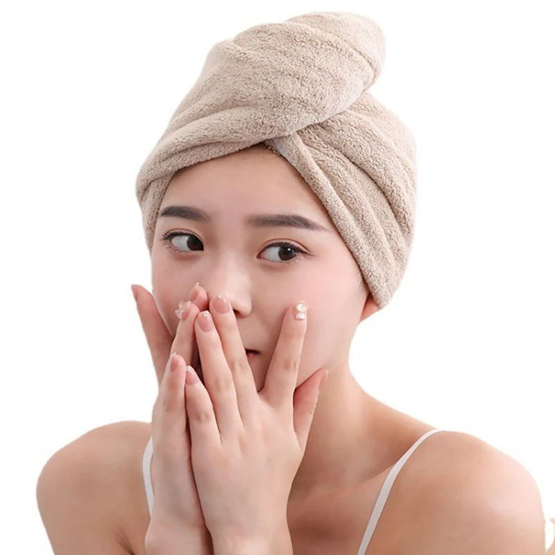 Soft Drys Hair Caps Adult Cartoon Absorbent Dry Hairs Towel Children