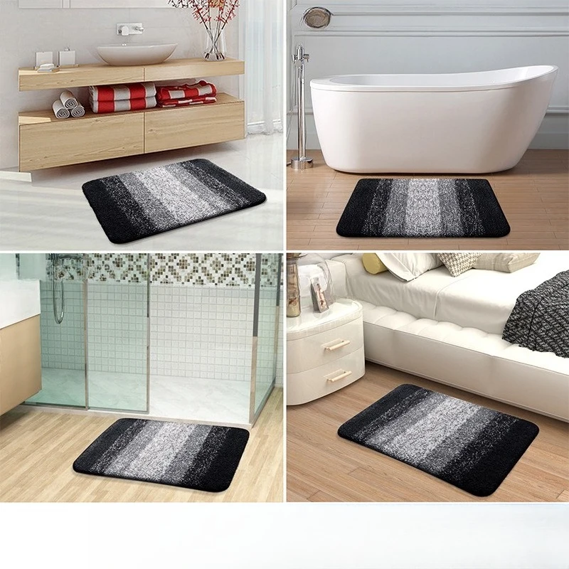 Gradient Bathroom Absorbent Mat Non-Slip Microfiber Rug for Kitchen Bathroom Floor Waterproof Door Mat Bedroom Decor Modern