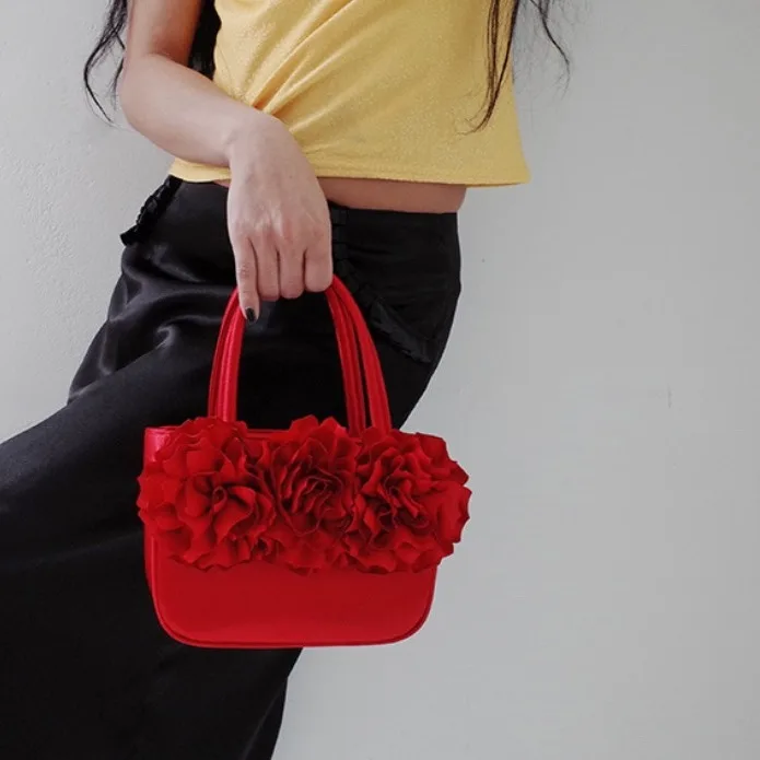 Women Evening Bag Purse Fashion Flower Pattern Faux Silk  Dress Party Handbag Bridal Clutch Bag For Wedding Evening Party