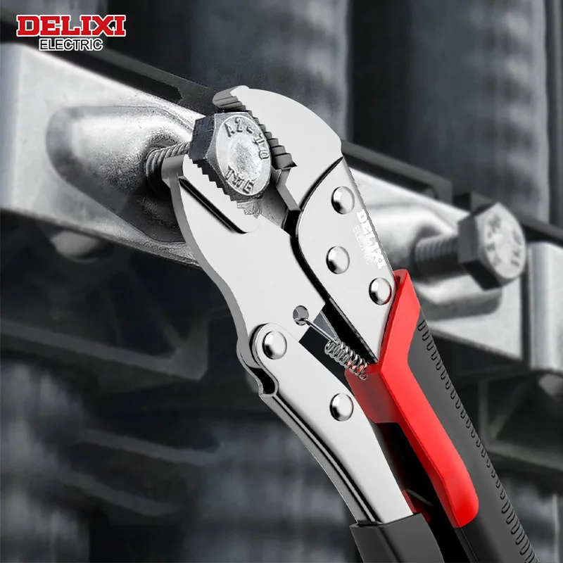 DELIXI ELECTRIC Locking Pliers Carbon Steel Pliers High Torque Fixed Clamping Hand Tools Adjustable Position Welding Tools