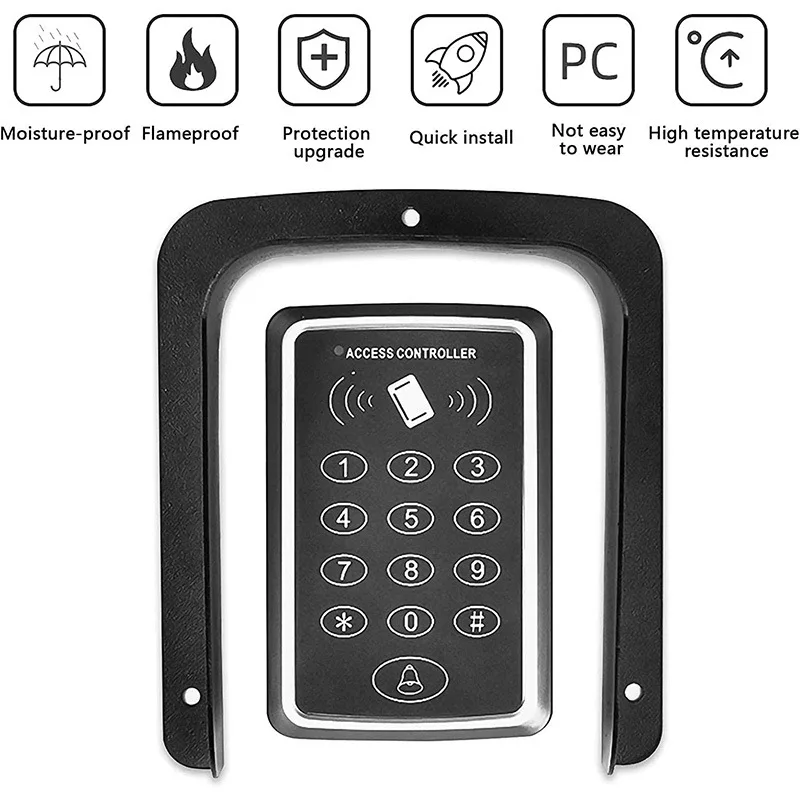 Black Large Metal Ring Doorbell Cover Weatherproof Camera Ring Video Outdoor Keypad Access Control Rain Cover