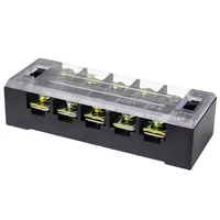 1PCS TB2505 Dual Row Thick Copper Screw Terminal Block Flame Retardant Grounding Strip Wire Connector Durable 600V 25A 6