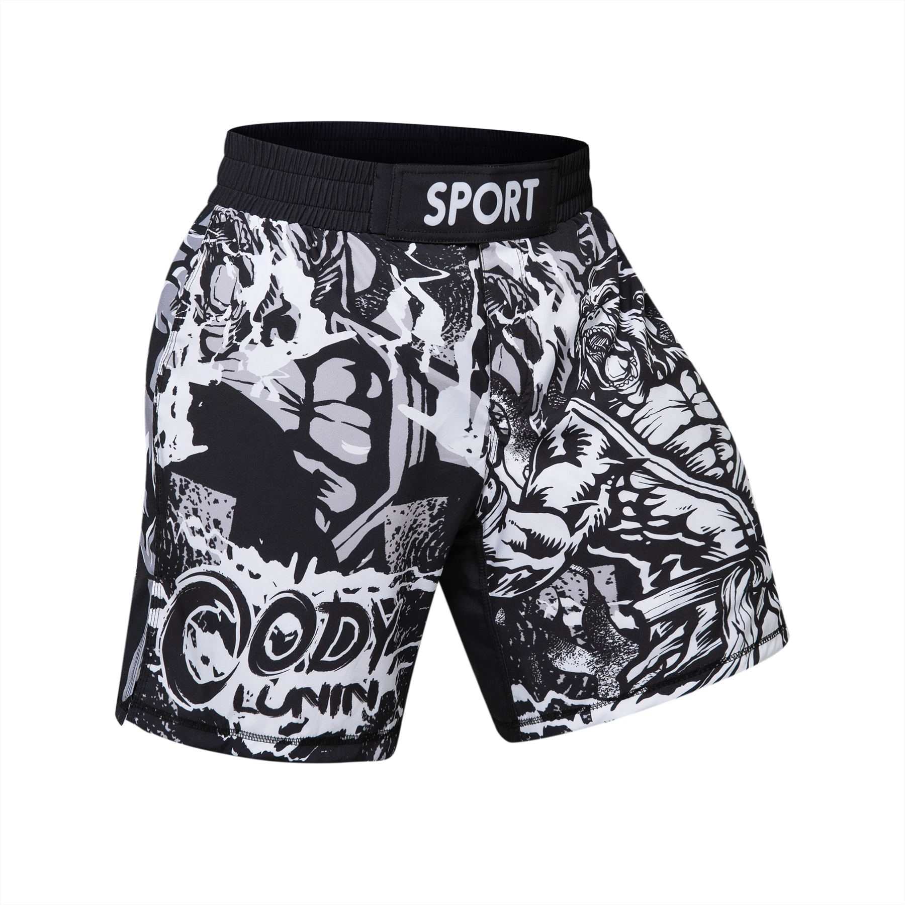 Cody Lundin 새로운 디자인 트레이닝 무에타이 MMA 반바지, 복싱 주짓수 스포츠 러닝 필수 다크 컬러, 빠른 건조 짧은 바지