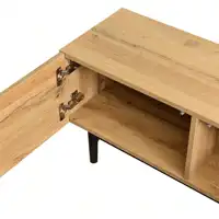 Шкаф для телевизора KOMHTOM, низкая подставка для телевизора со светодиодной подсветкой для телевизоров до 80 дюймов, шкаф для телевизора с 3 дверцами и местом для хранения вещей — изображение 5