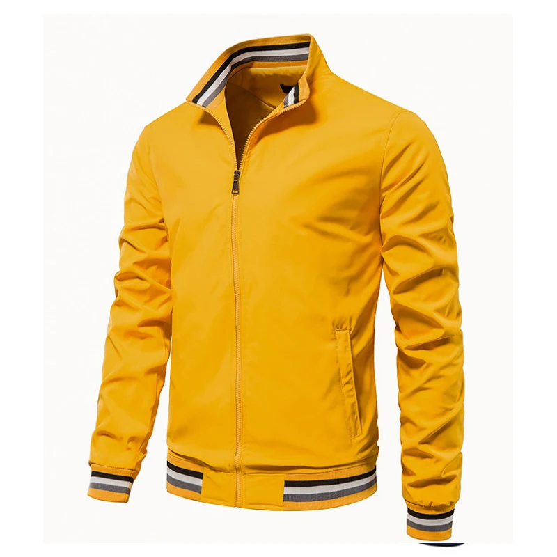 Spring Autumn New Solid Color High Street Long Sleeve Cardigan Man Fashion Casual Zipper Jacket Male All-match Pockets Outwear
