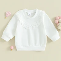 Pudcoco Baby Girl Sweatshirts Casual Long Sleeve Lace Patchwork Pullover Tops Newborn Winter Clothes 3-18M 3
