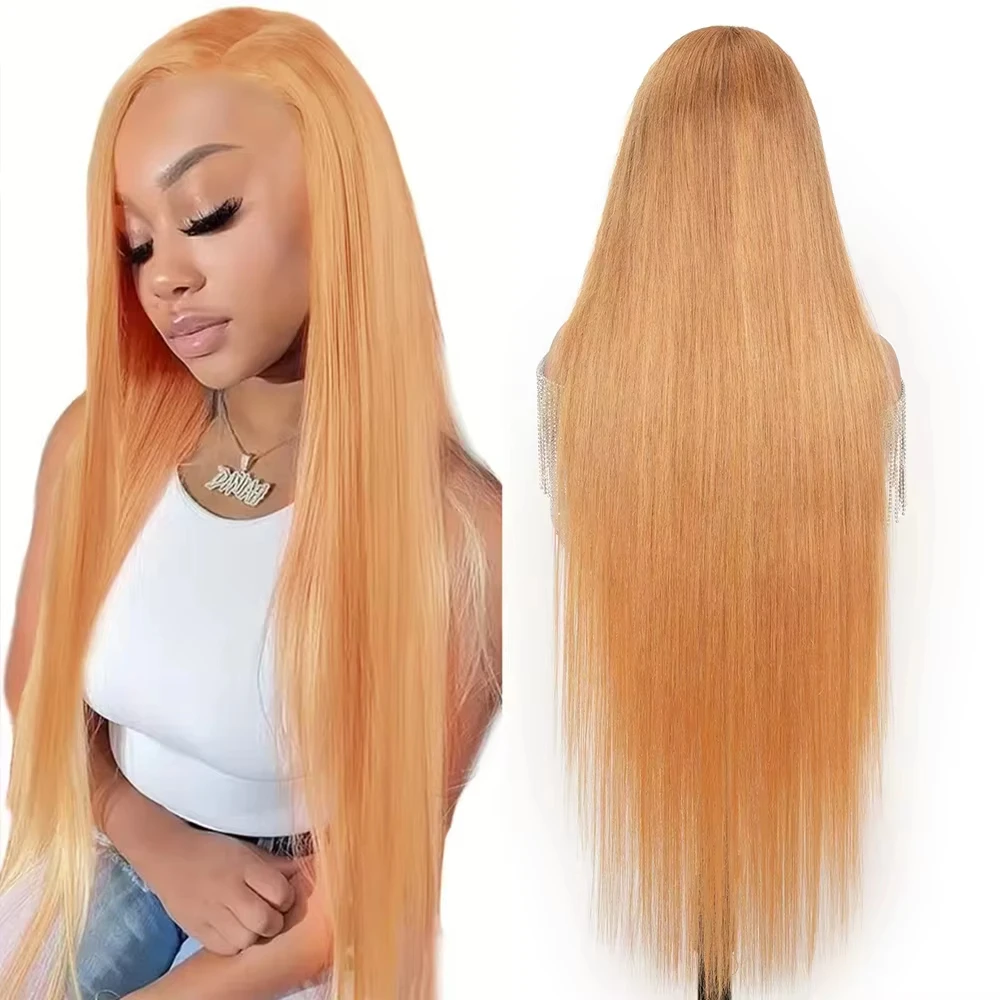 36 Inch 250% Density 27# Honey Blonde Highlight Bone Straight Human Hair Wigs 13x6 Ultra-Thin HD Lace Frontal Bleached Knots 2