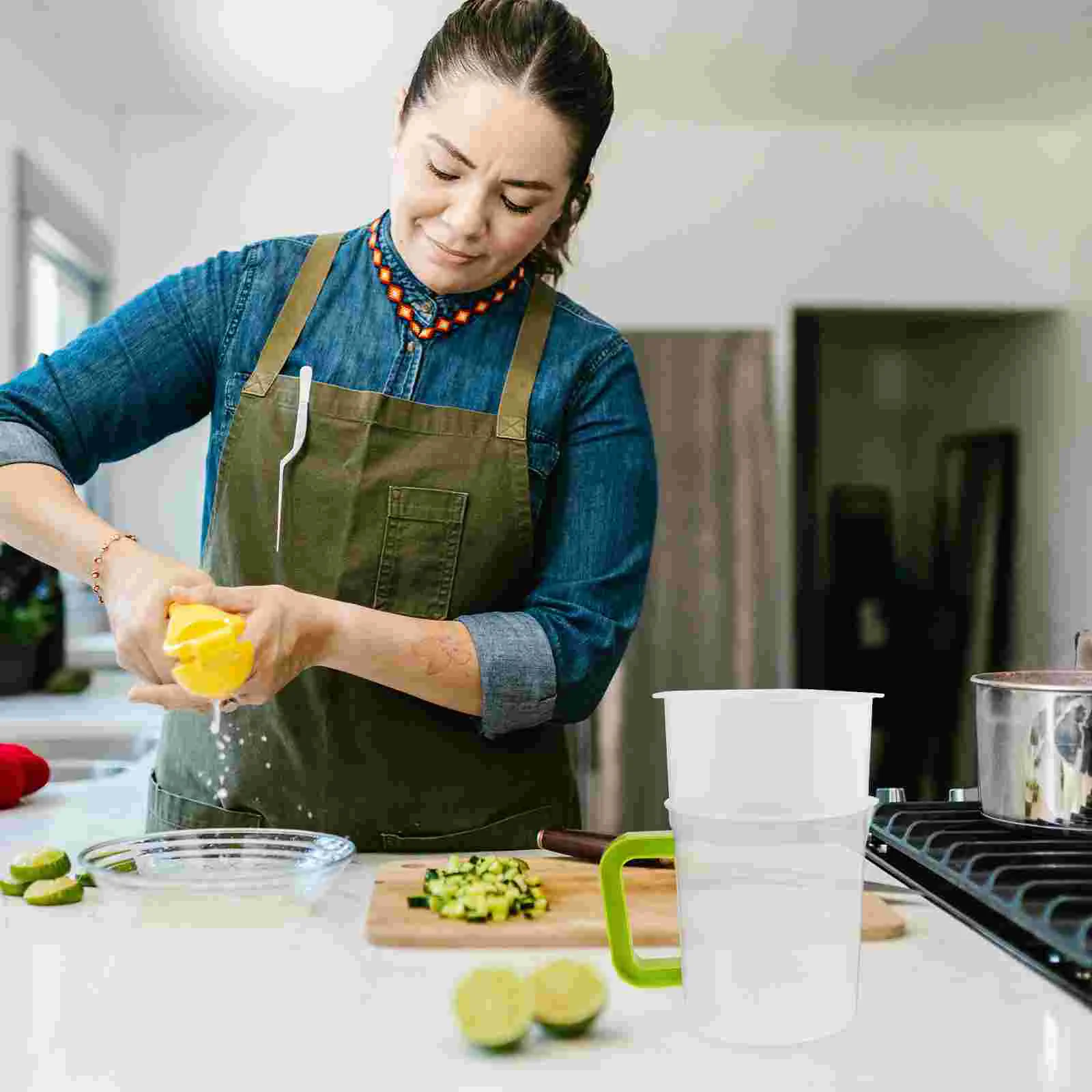 

Food Strainer Yogurt Maker Soy Milk Juice Tea Filter Mesh Nut Bag Replacement Handle Press Stick Brush