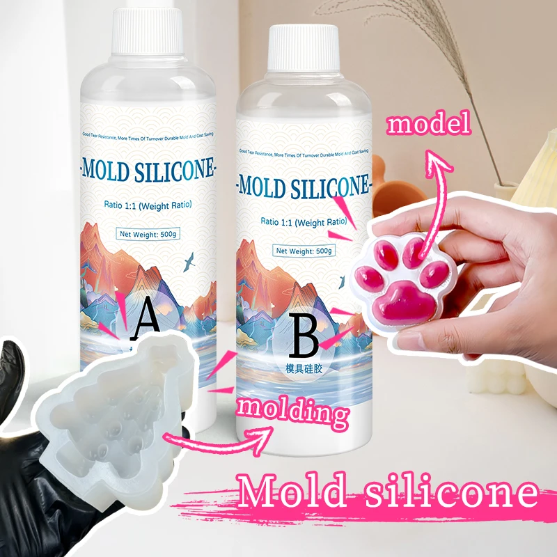 DIY Silicone Mold Making AB 1:1 Liquid Rubber Silicona Liquida Para Mold Fast Curing Making Silicone Kit 200g 500g