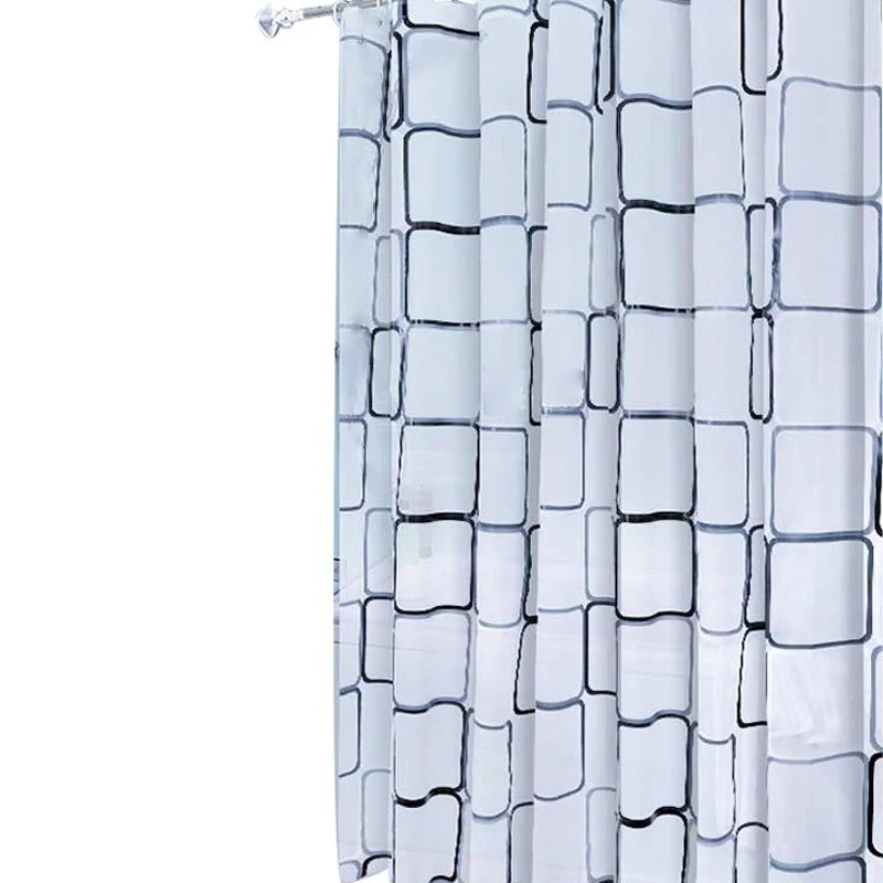 Banyo duş perdeleri su geçirmez banyo perdesi PEVA Modern geometrik ekose desen çiftlik evi ev dekorasyon saydam