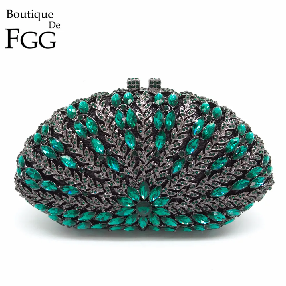 Boutique De FGG Mini Pochette En Cristal Avec Strass Pour