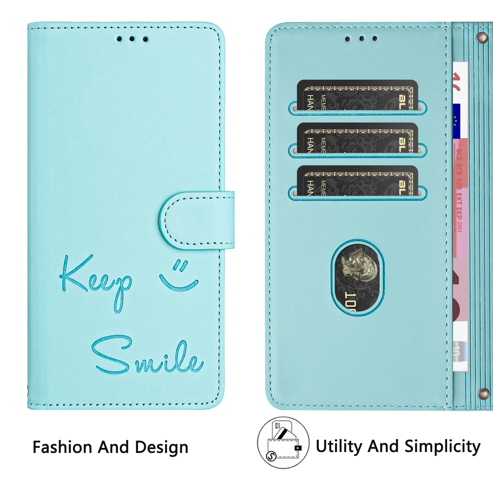 Custodia MOJIA Portafoglio In Pelle PU Per Vivo V50 5G, Con Slot Carte E Supporto, Light Purple